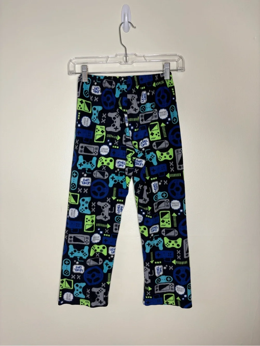 Children’s Place Boys Gaming Fleece Pajama Bottoms - Blue & Neon Green M 7/8